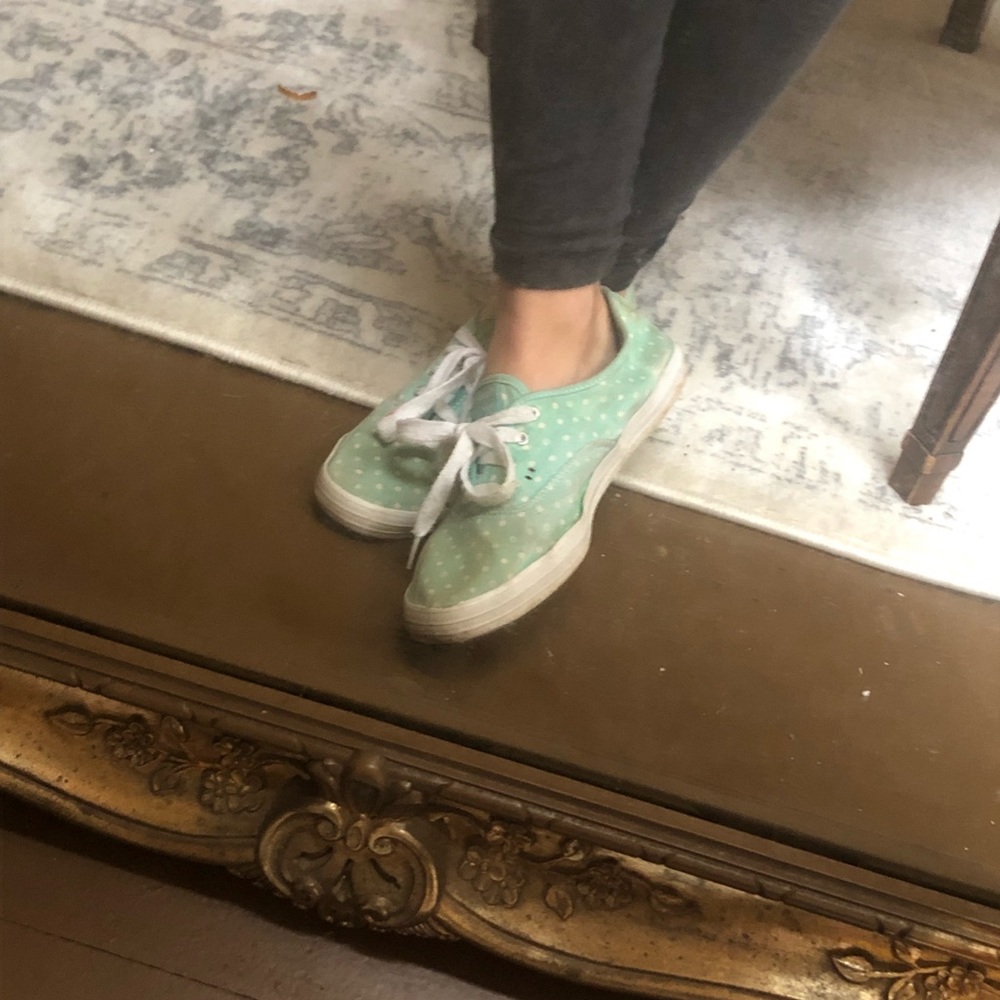 Keds paw dot teal shoes